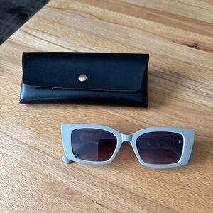 Chic Gray Sunglasses with Black Case